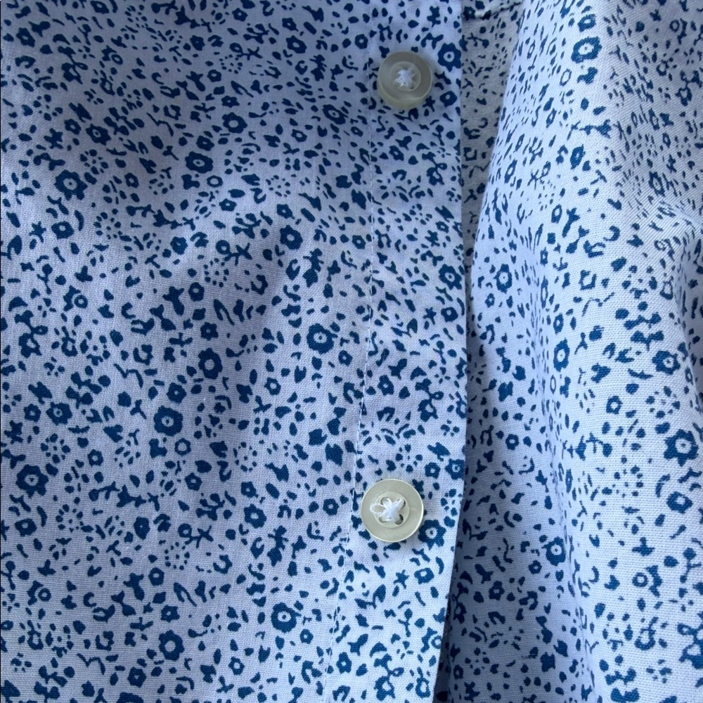 jf j.ferrar Men's White Shirt with Light Blue Micro Pattern - Picture 3 of 3